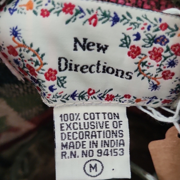 New Directions Vintage Americana Flag Cropped Cotton Tapestry Jacket - Picture 3 of 12